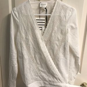 Sezane wrap blouse NWT.